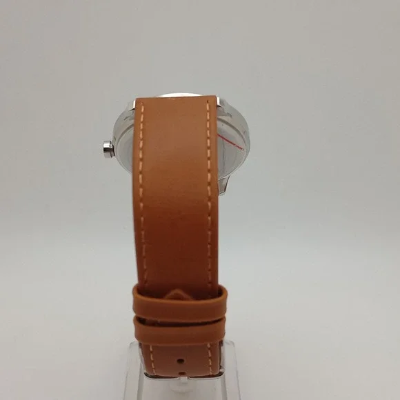 Titan TCS50 DJ898 Date Analog Brown Leather Band Energy India Corporate new bat